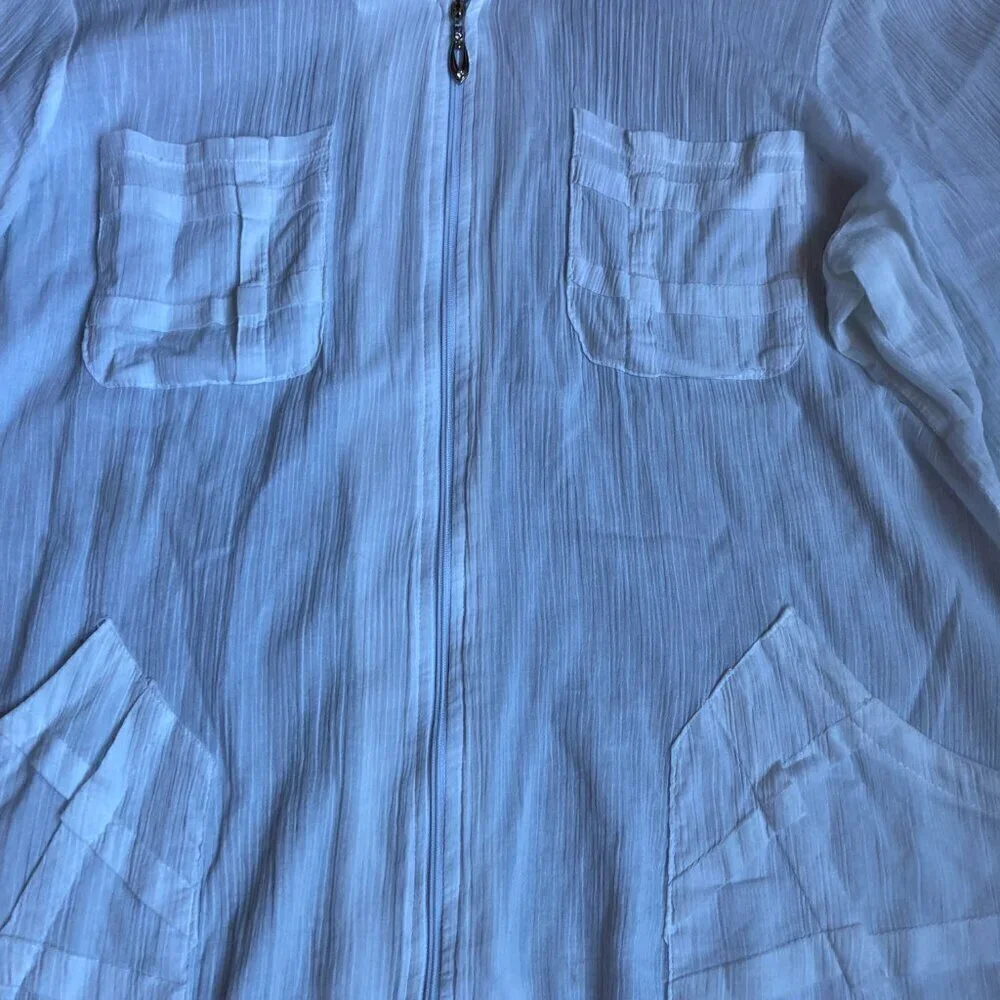 NAKISH BOHEMIAN BEACHY HOODIE JACKET SHEER/WHITE - SIZE Large- - Picture 5 of 15